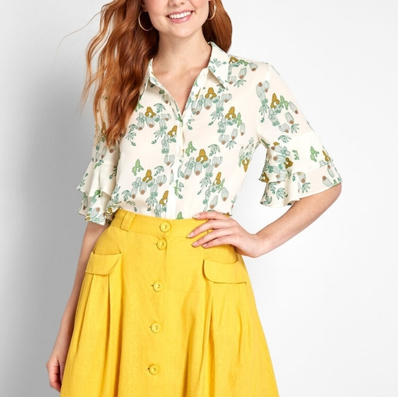 Cactus button up blouse - Picture 1 of 7